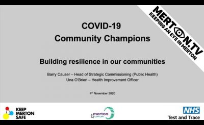 COVID 19 Community Champions Drop in Meeting 4 November 2020